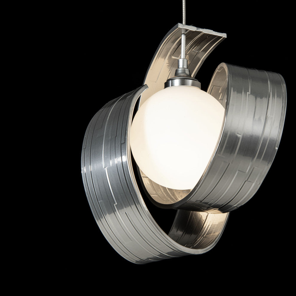 Riza Low Voltage Mini Pendant Sterling Opal Glass Standard