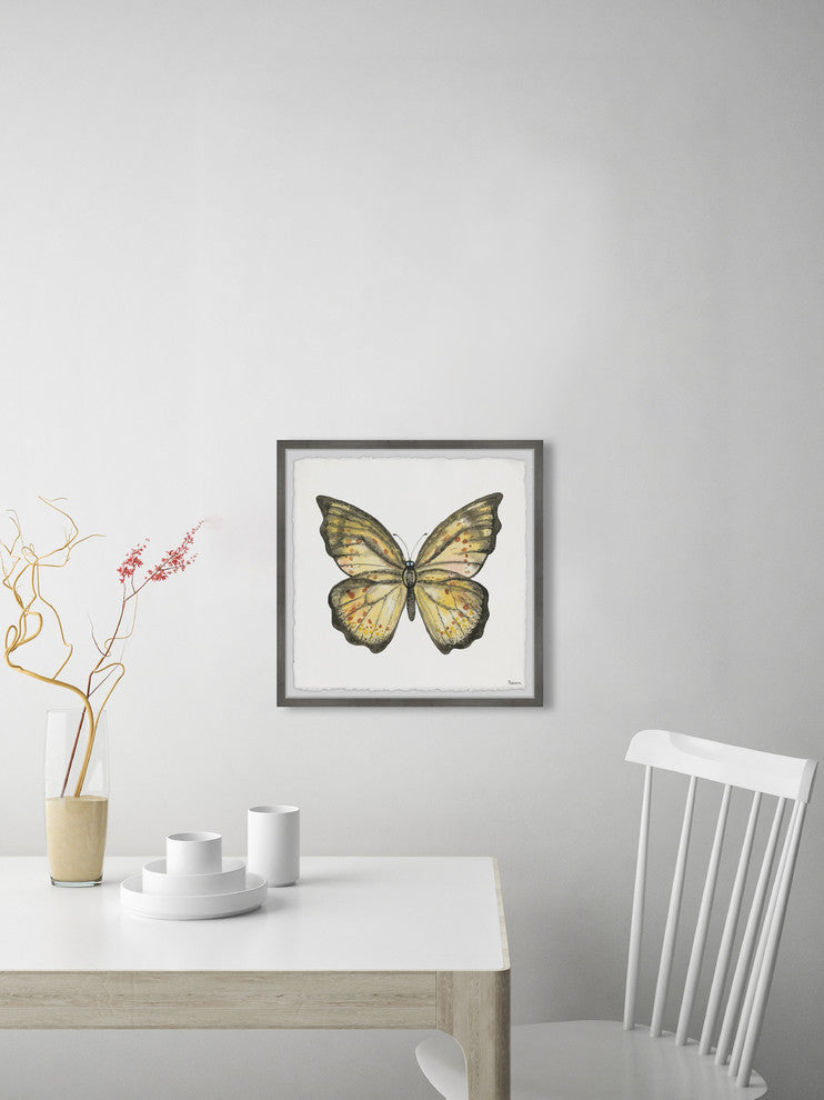 "Big Yellow Mariposa" Framed Painting Print, 12"x12", 12"x12"