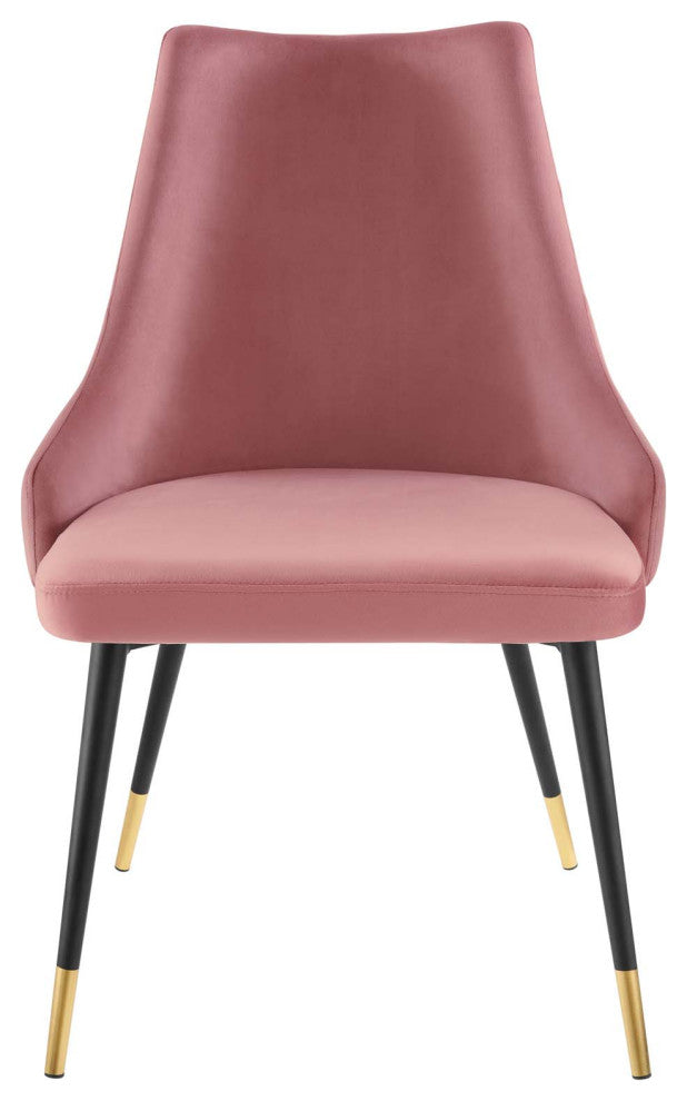 Adorn Dining Side Chair Performance Velvet Set of 2 Dusty Rose