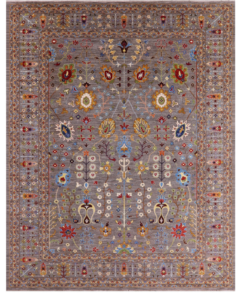 Persian Tabriz Handmade Wool Rug 11' 10" X 14' 7" Q7283