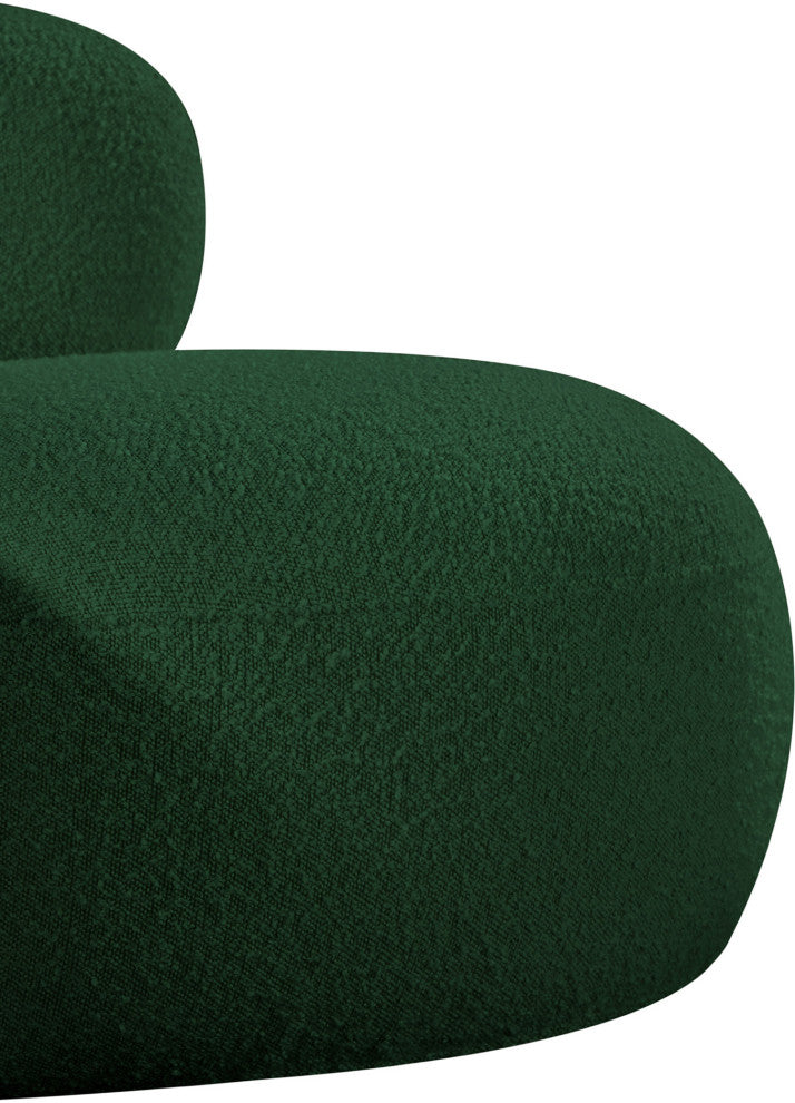 Venti Black Boucle Fabric Upholstered Set, Green, Chair