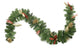 Pre-Decorated Gold Pine Cone Eucalyptus and Red Bow Artificial Garland, 6'