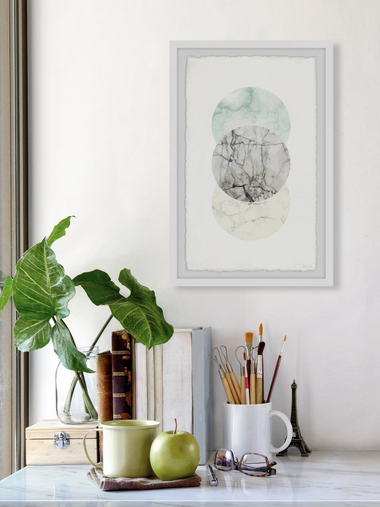 "Metallic Marble" Framed Painting Print, 12"x18"