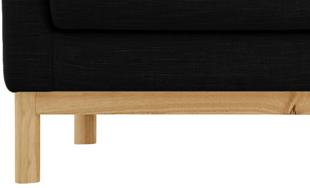 Langham Linen Textured Fabric Upholstered Chair, Black