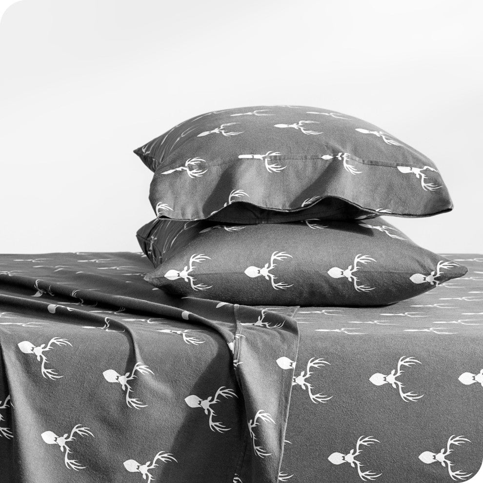 Bare Home Cotton Flannel Sheet Set, Stag, King