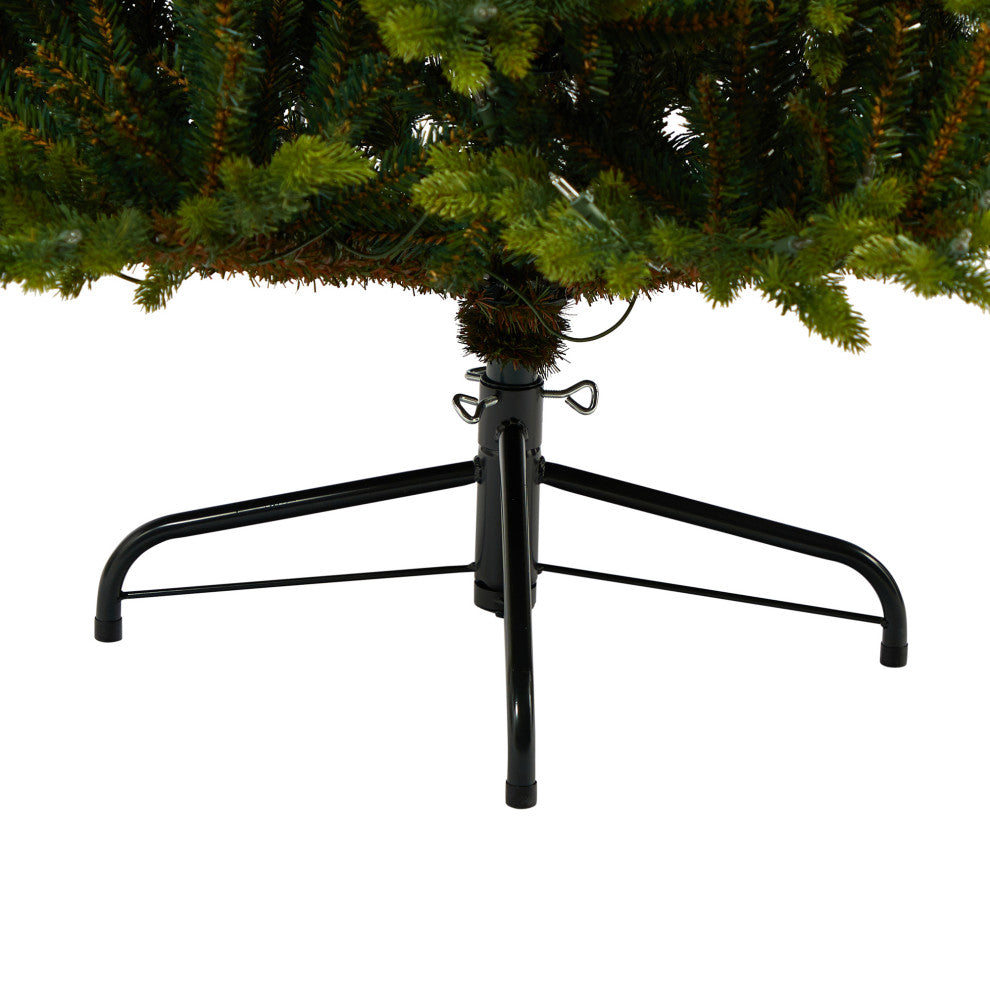 7' North Carolina Fir Faux Xmas Tree W/550 Clear Lights & 3703 Bendable Branches