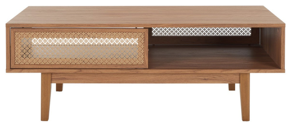 Safavieh Ceu 2 Door Coffee Table, Oak/Gold