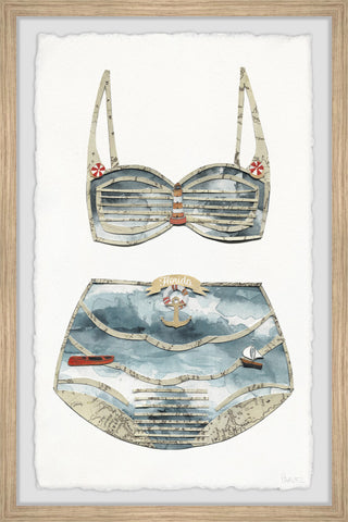 "Florida Retro Bikini" Framed Painting Print, 8x12