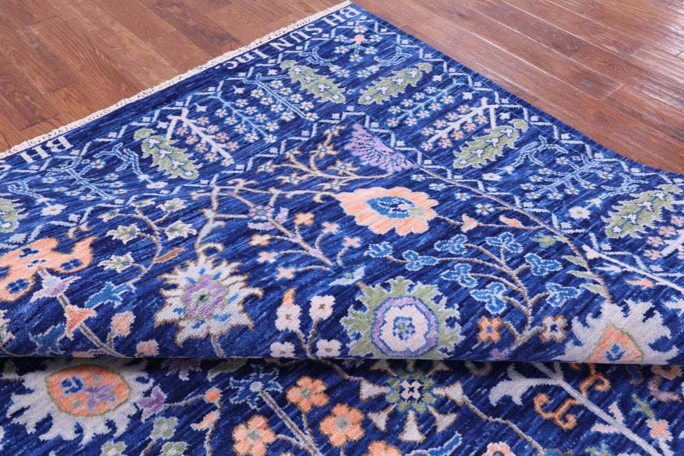 Handmade Signed Turkish Oushak Wool Rug 9' 3" X 11' 9" - Q13585