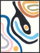 30x40 Colorful Lines II, Framed Artwork, Black