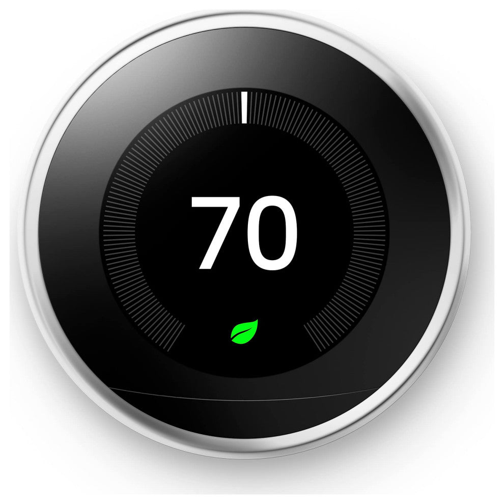 Nest Learning Thermostat - Programmable Smart Thermostat for Home - 3rd, Polished Steel