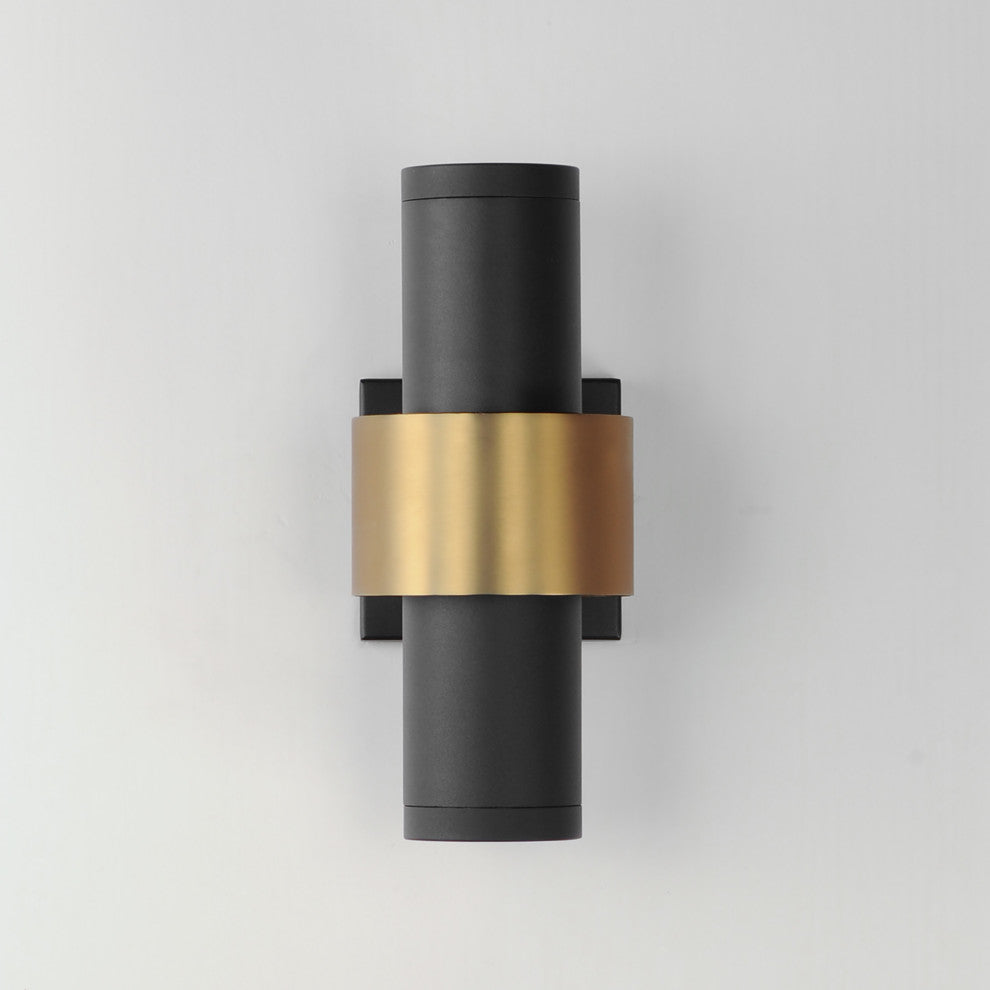 ET2 E34754 Reveal Outdoor 12" Tall LED Wall Sconce - Black / Gold