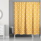 Orange Floral Pattern Shower Curtain