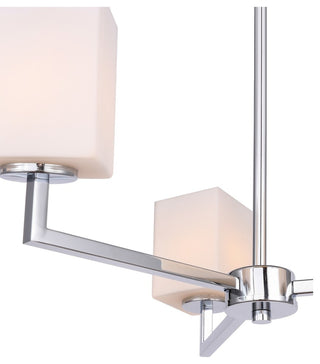 Candice 3-Light Chandelier, Opal Square Glass, Halogen G9