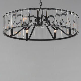 Maxim 21866 Odeon 6 Light 27"W Crystal Drum Chandelier - Black