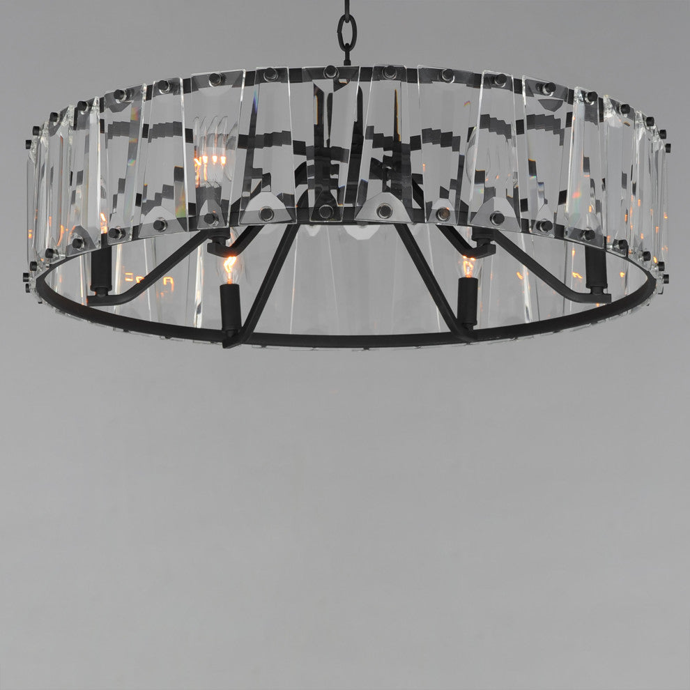 Maxim 21866 Odeon 6 Light 27"W Crystal Drum Chandelier - Black