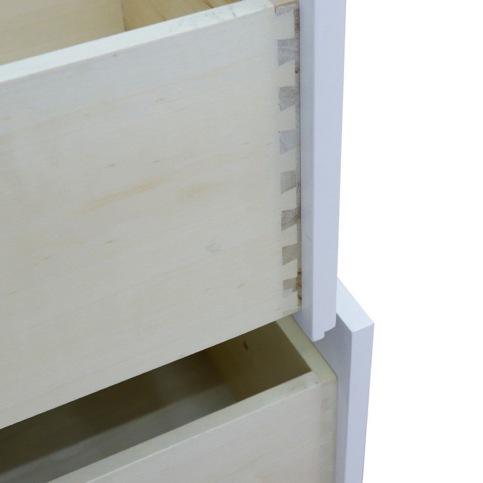 37" Single Sink Vanity, White Finish Top With White Carrara Marble