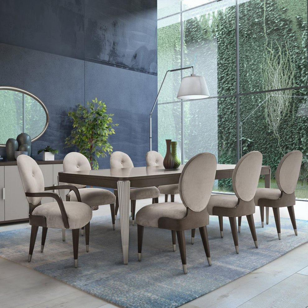 Aico Amini Roxbury Park 2 Side Chair in Slate Velvet
