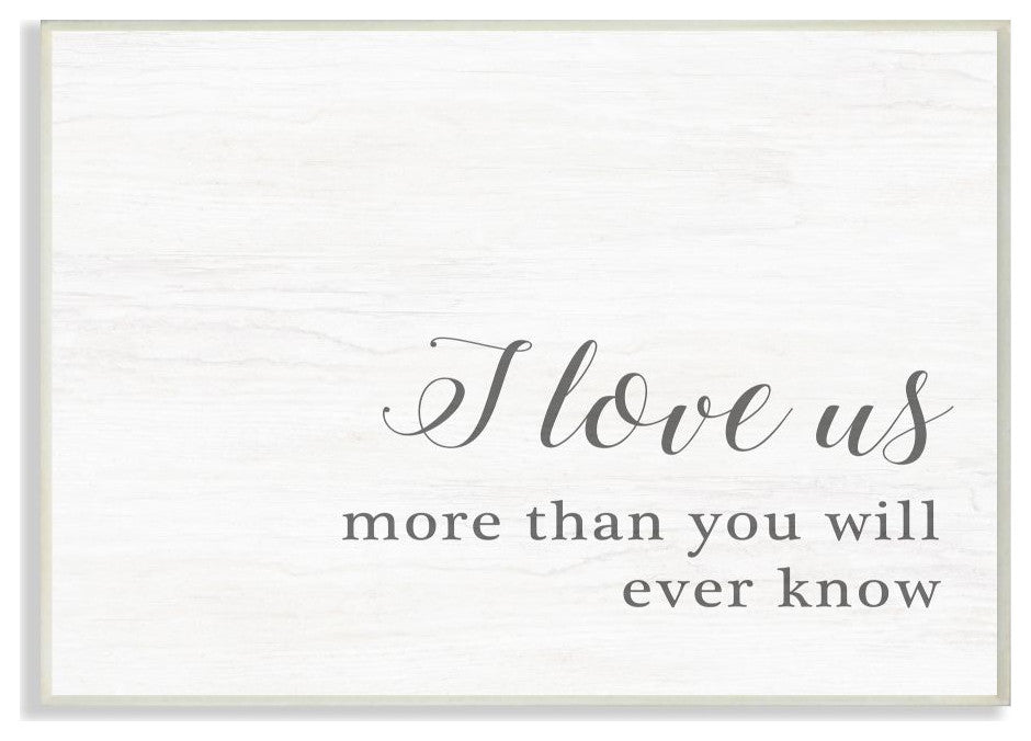 I Love Us Family Inspirational Word Black And White , 10"x15"