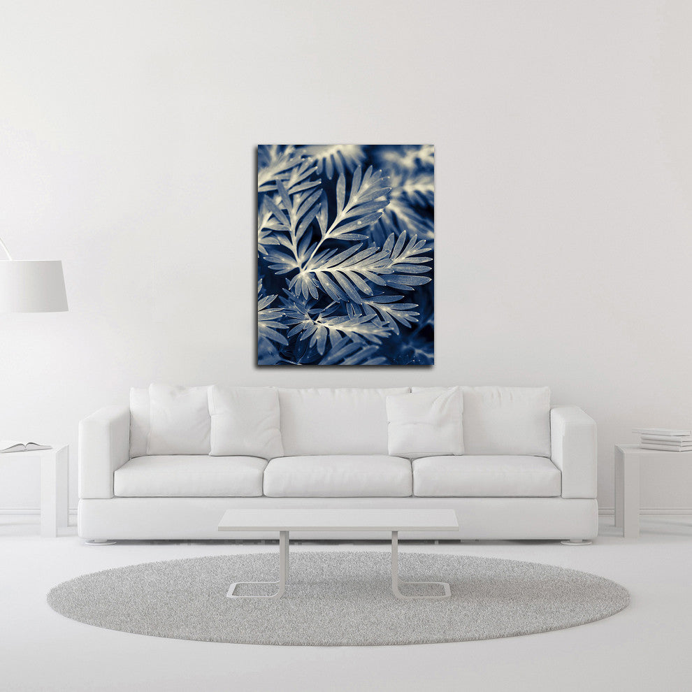 Navy Blue Leaves by Brooke T. Ryan, Print on Canvas, 24"x30"
