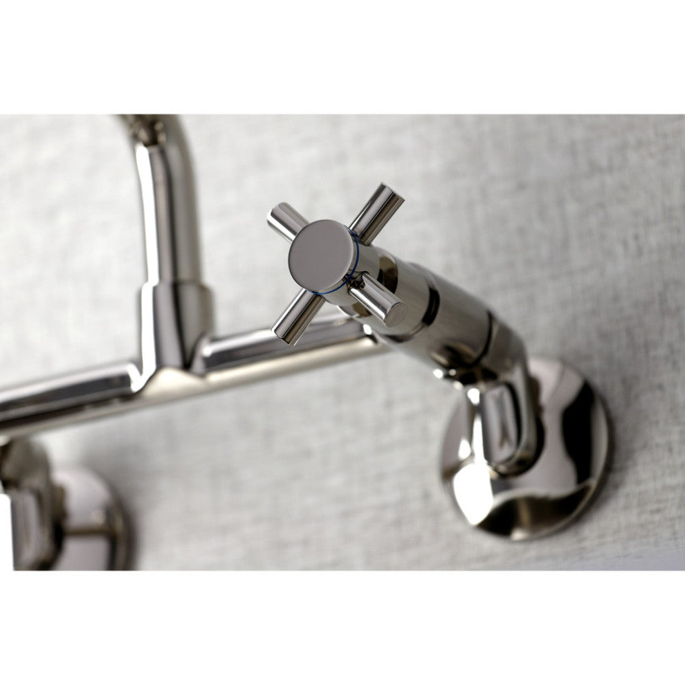 KS423PN Concord Two-Handle Wall-Mount Kitchen Faucet, Polished Nickel