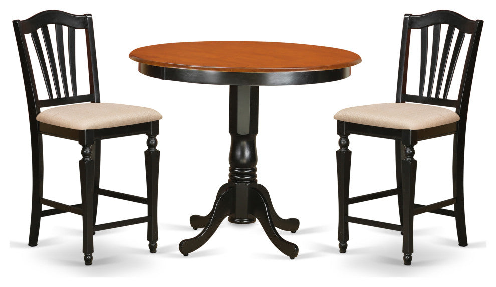 3 Pc Counter Height Pub Set - High Top Table And 2 Counter Height Stool