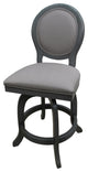 Swivel Wood Counter 26" Stool, 500, Melina Base, Denim Gray, Gray