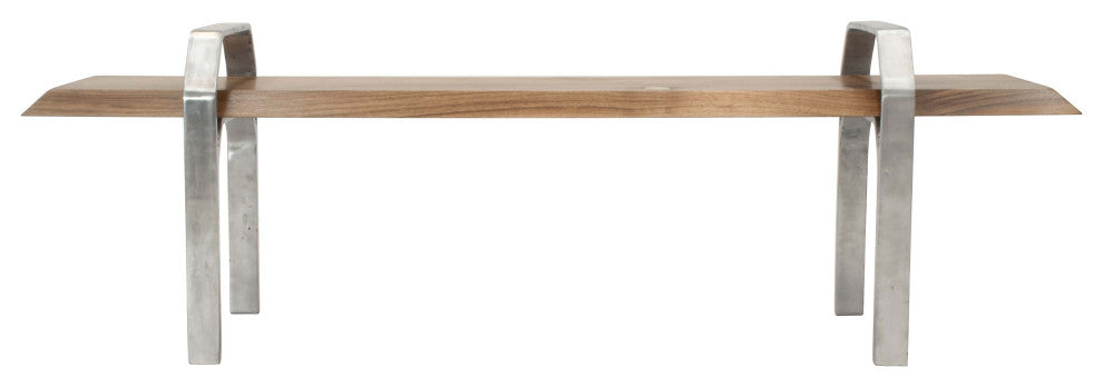 Walnut Coffee Table with Cast Aluminium Legs 55"x16"x13"