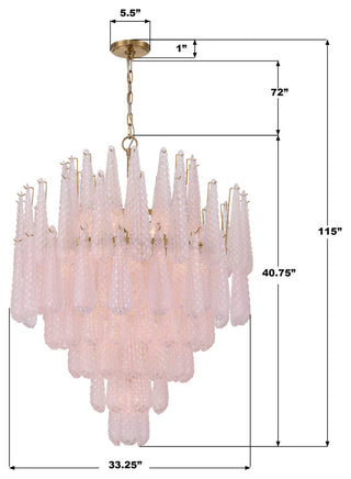 Crystorama Lighting Group OLL-6008 Ollie 21 Light 33"W Waterfall - Aged Brass /