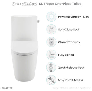 St. Tropez One Piece Elongated Toilet Right Side Flush 1.28 gpf