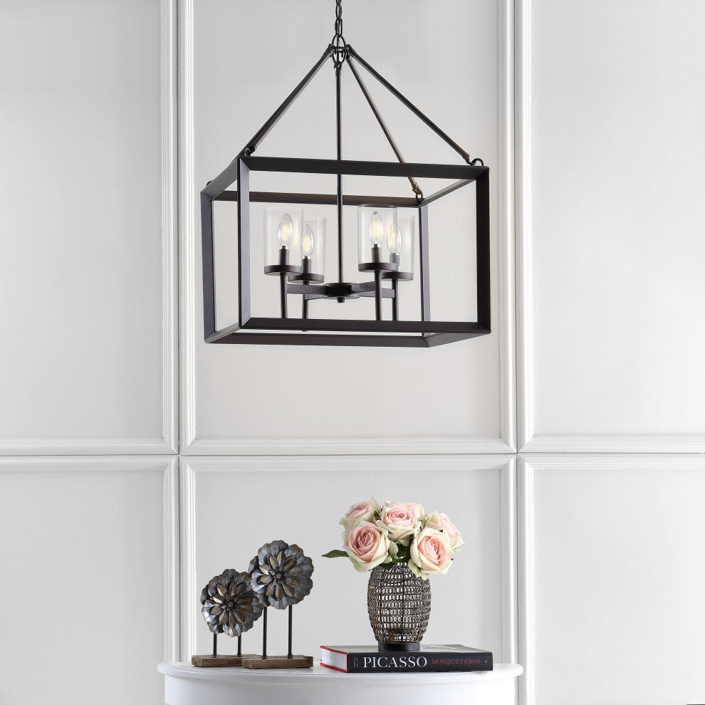 Anna Metal, Glass LED Pendant, Oil Rubbed Bronze, 21"