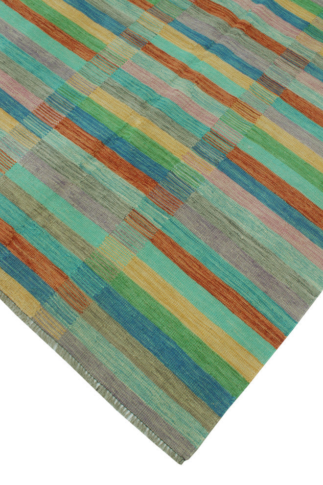 Winchester Kilim Aijaz Blue/Rust Rug, 5'0x6'7