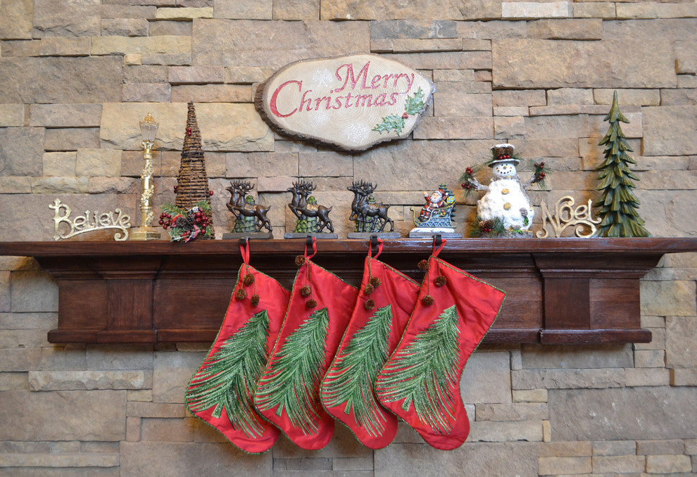 Cast Iron Santa Clause, 3 Reindeer Stocking Holders, 4-Piece Set