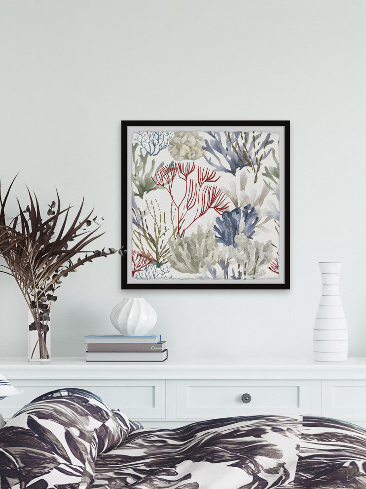 "Underwater Meadows" Framed Painting Print, 24x24