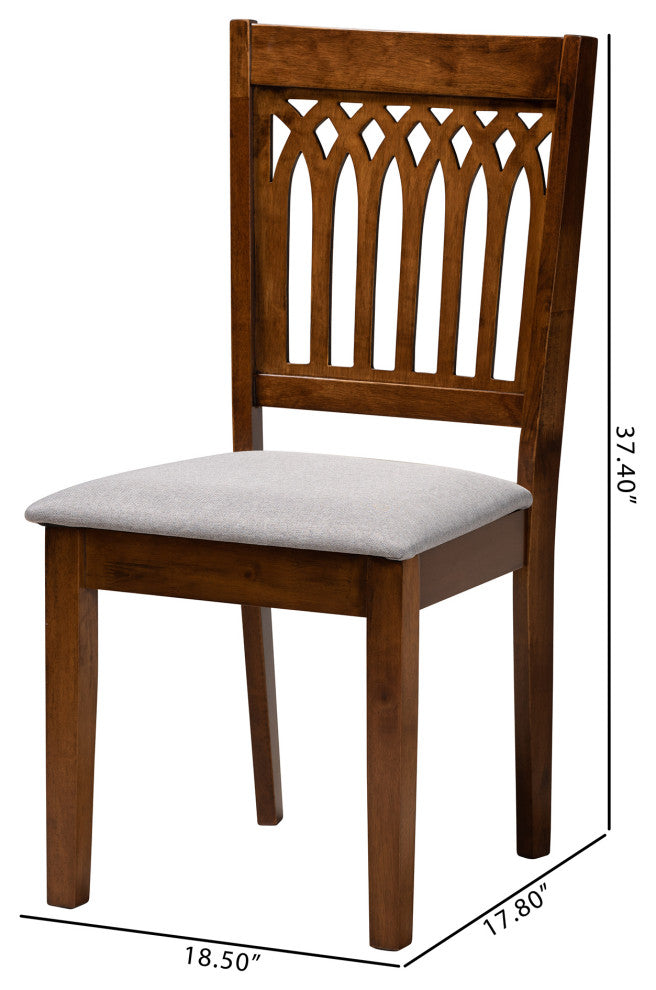 Marsala Modern Collection, Gray/Walnut Brown, Dining Chair