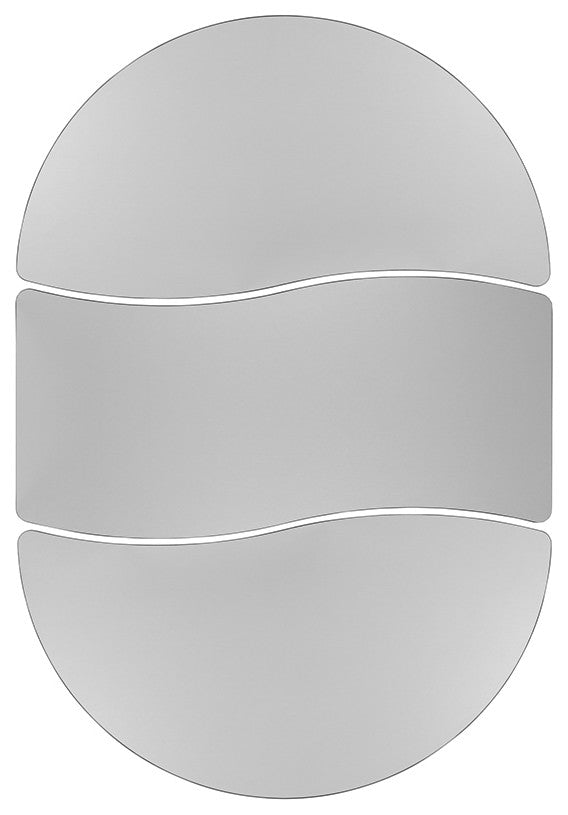 3 Piece 86" Oval Wave Activity Table Set - Standard Height Adj. Legs, Grey