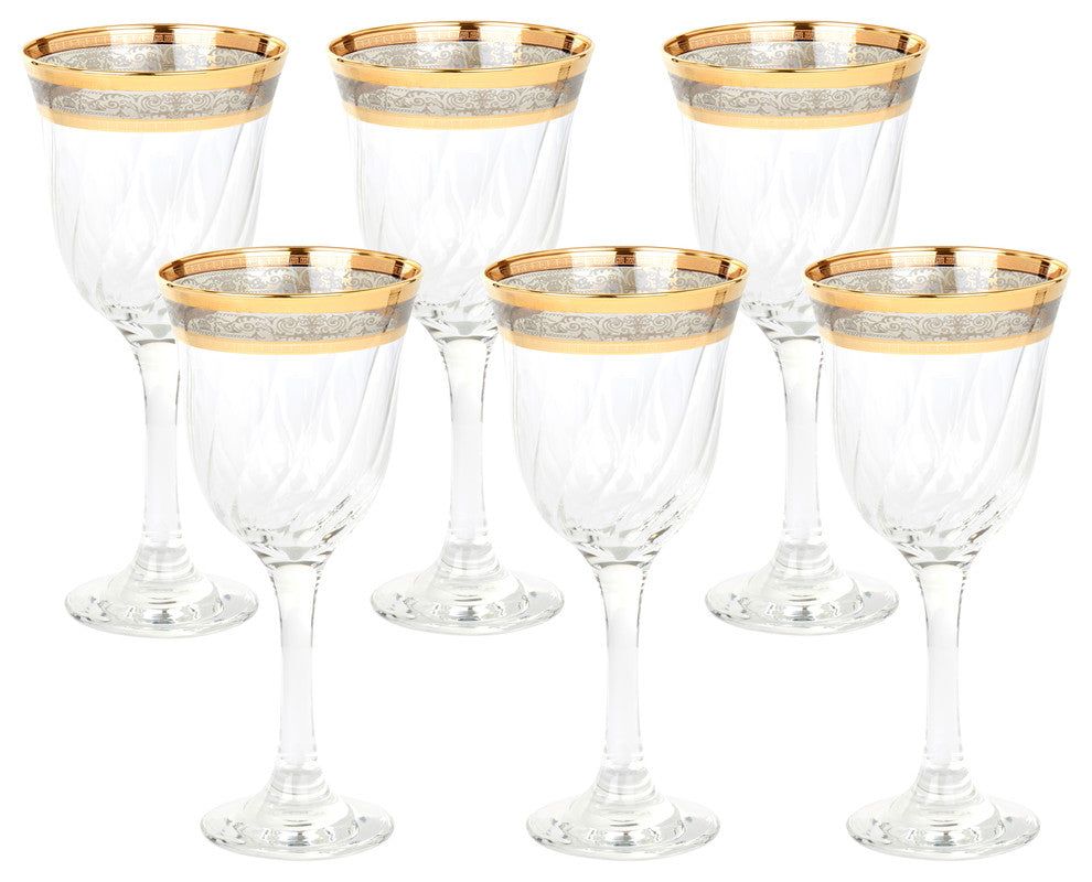 White Wine Set of 6 Melania Collection Smoke