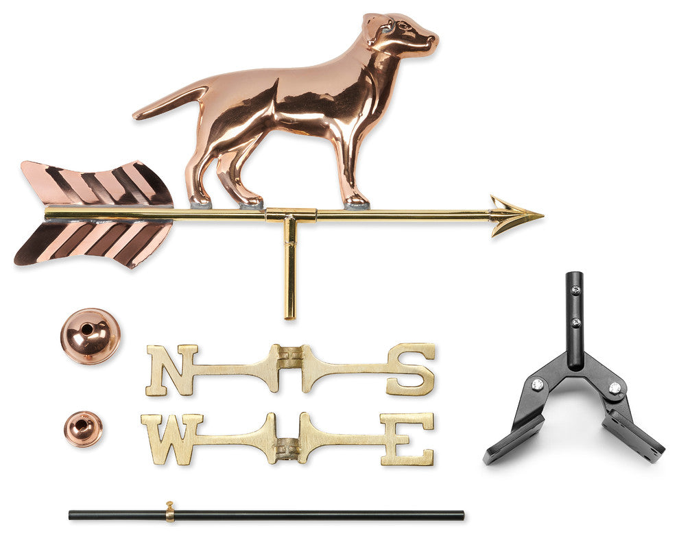 Good Directions Labrador Retriever Garden Weathervane, Polished, With Roof Mount