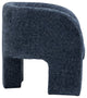 Sawyer Beige Weaved Polyester Fabric Accent Chair, Navy, Chenille Fabric