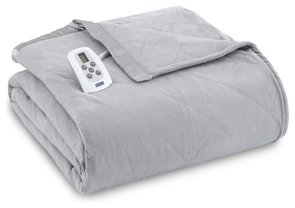 Micro Flannel Electric Heated Comforter, Greystone, Full
