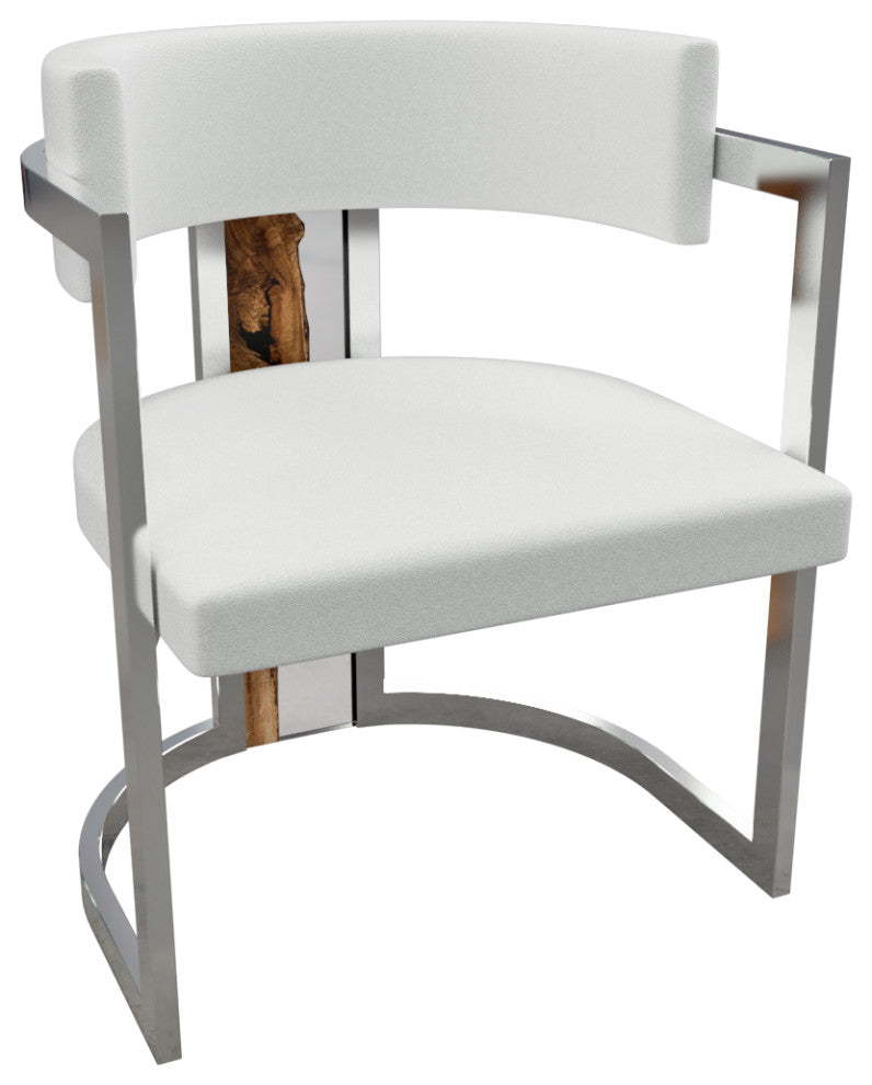 Matera Dining Chair, White Top and Chrome Base, 1 Piece