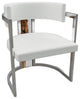Matera Dining Chair, White Top and Chrome Base, 1 Piece