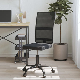 vidaXL Office Chair Adjustable Rolling Computer Desk Chair Black Mesh Fabric