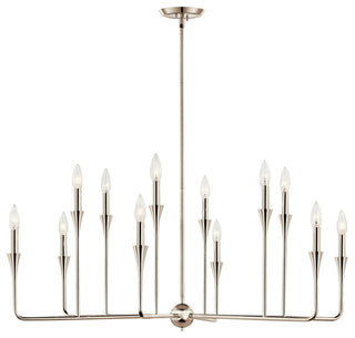 Alvaro Chandelier, Polished Nickel, 12 Light