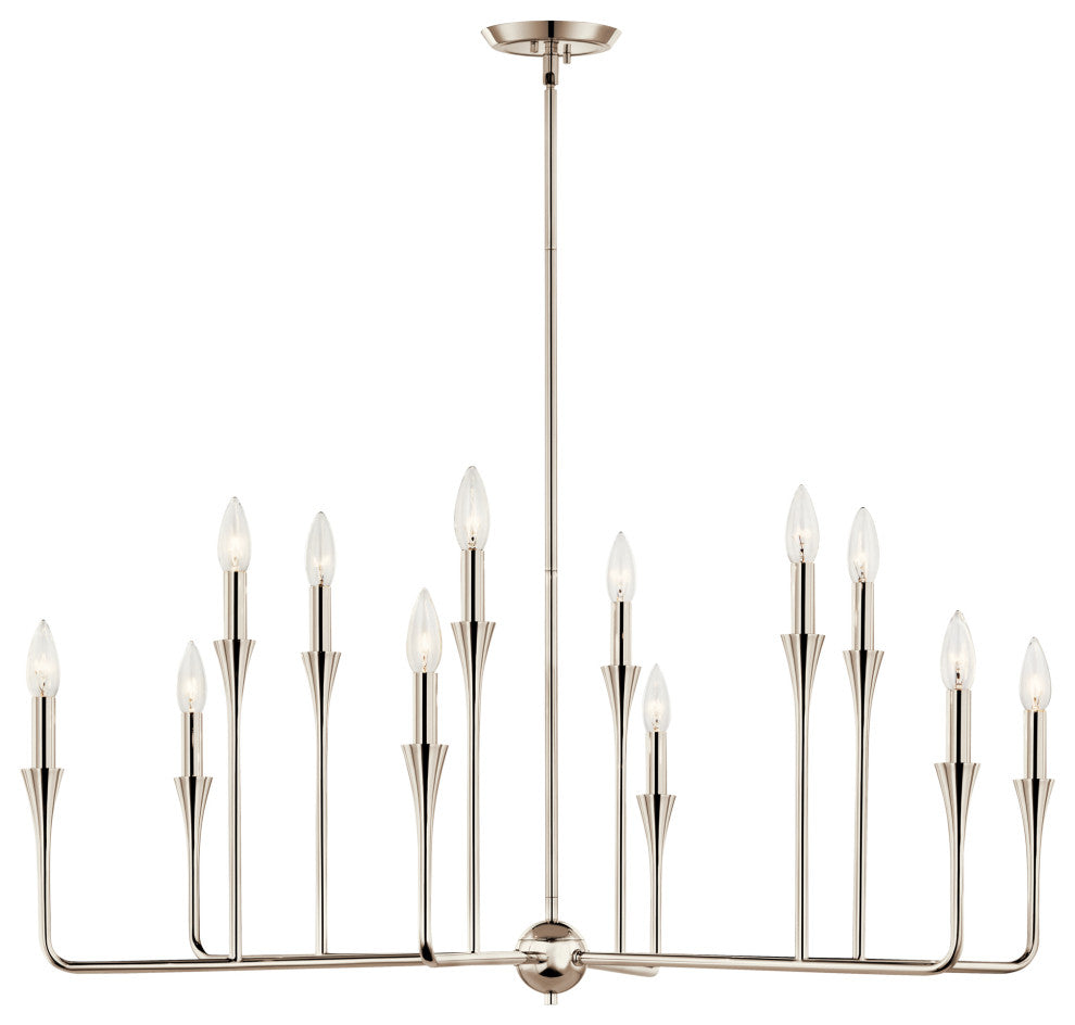 Alvaro Chandelier, Polished Nickel, 12 Light