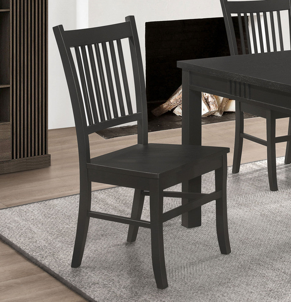 Marbrisa Wood Dining Side Chair Matte Black, Set of 2