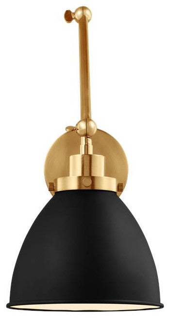 Generation Lighting, CW1161MBKBBS, Double Arm Dome Task Sconce, Midnight Black