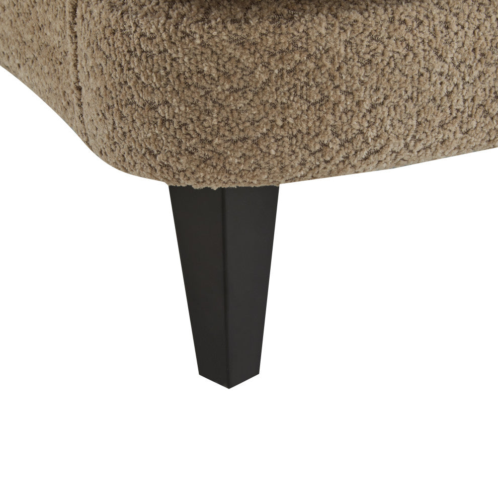 Gerald Boucle Upholstered Club Chair and Ottoman Set, Brown