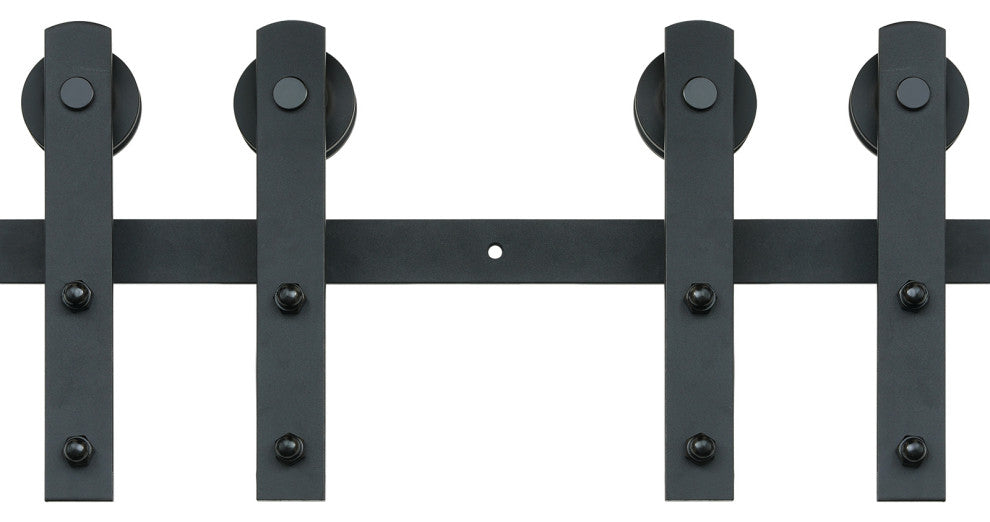 VEVOR 8FT Sliding Barn Door Hardware Closet Track Kit for Double Doors I Hanger