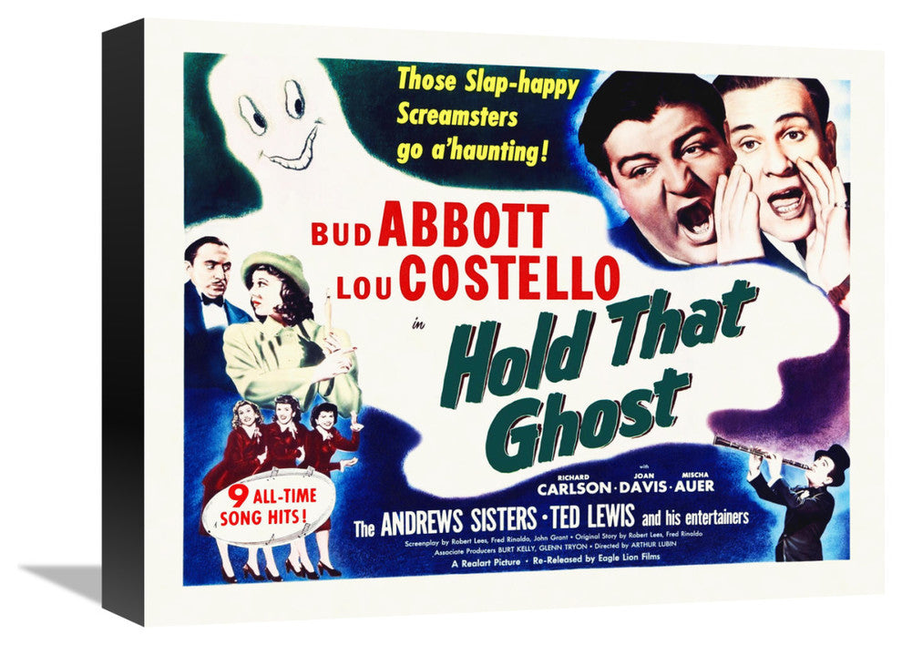 "Abbott & Costello - Hold That Ghost" Canvas Giclee, 16"x13"